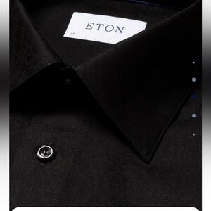 Eton Black Paisley Jacquard Tuxedo Shirt slim
